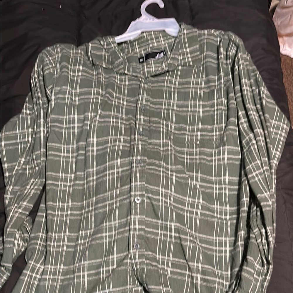 Lost Green Casual Button Down Shirt